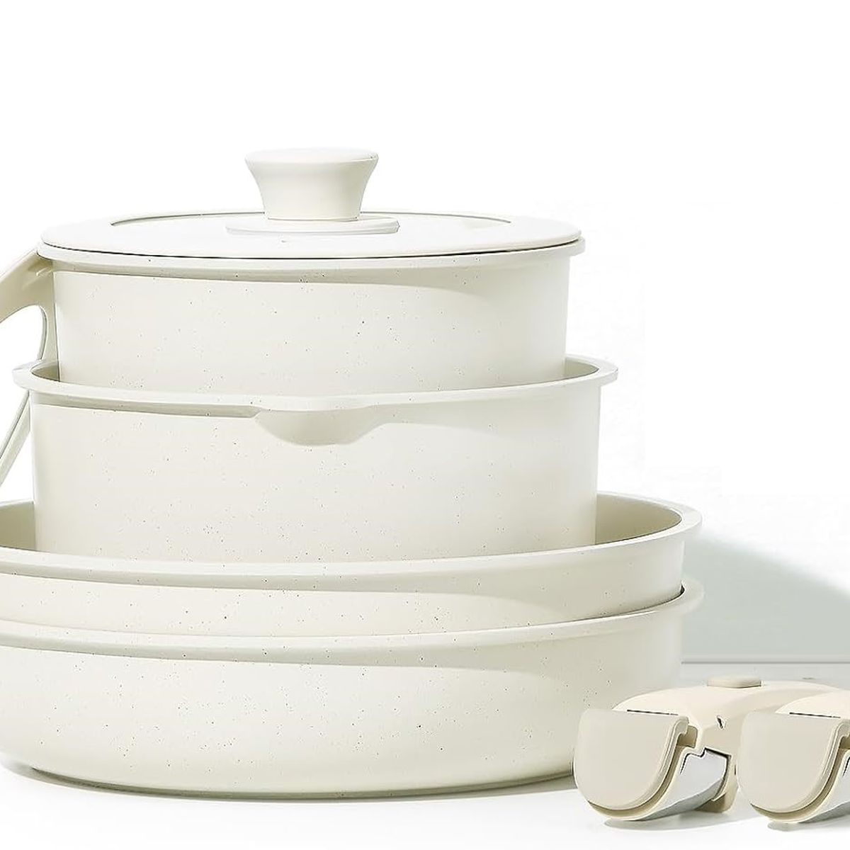 WAKESHOME - Batería De Cocina Sartén Antiadherente Mango Extraíble 9pz