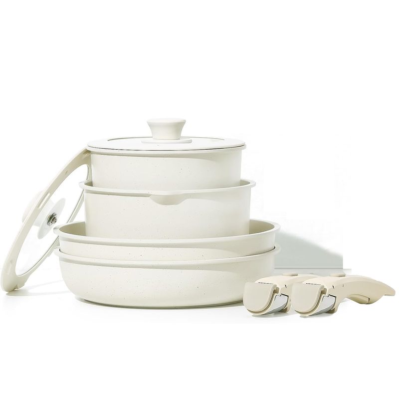WAKESHOME - Batería De Cocina Sartén Antiadherente Mango Extraíble 9pz