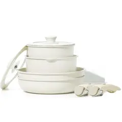 WAKESHOME - Batería De Cocina Sartén Antiadherente Mango Extraíble 9pz
