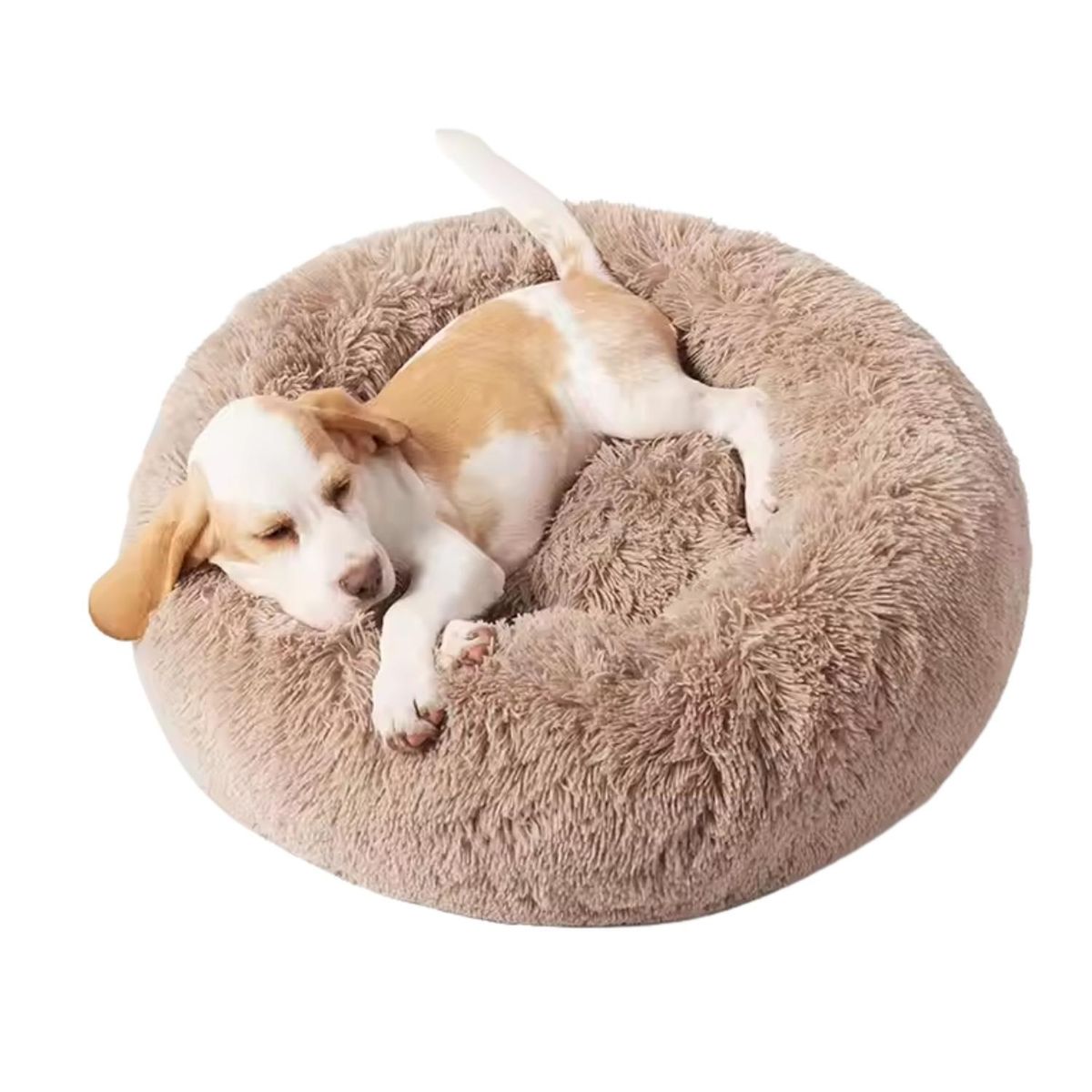 MOBII - Cama Para Perro / Gato Beige 100 Cm Diámetro. Antiestres.