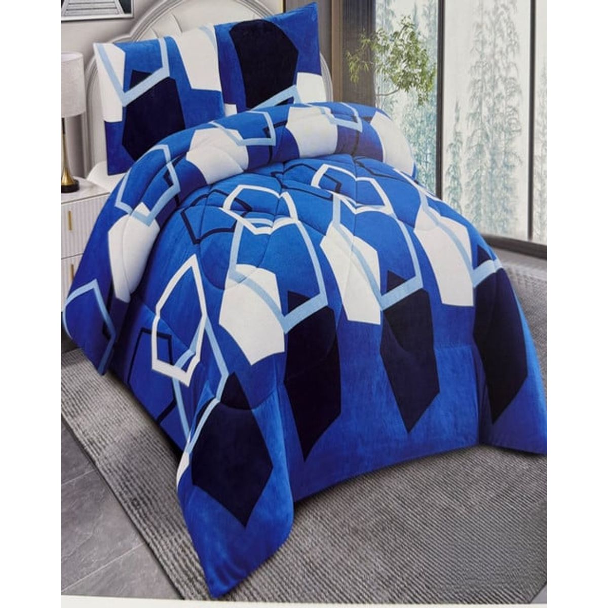 GENERICO - CUBRECAMA CON CHIPORRO INVIERNO 2 PLAZAS NEGRO