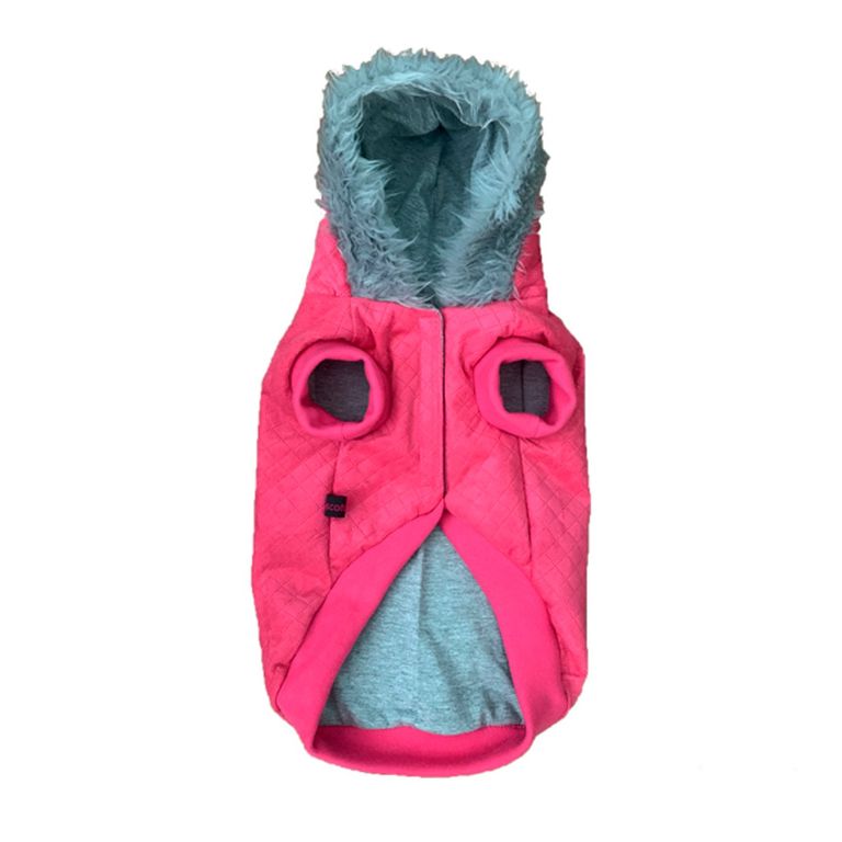 Chaqueta Gorro Piel Fucsia talla XS