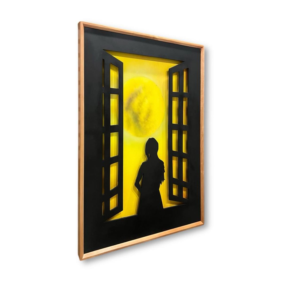 GENERICO - Cuadro Retroiluminado modelo Mujer en la Ventana A