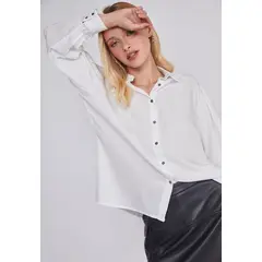 SIOUX - Blusa Mujer Botones Blanco