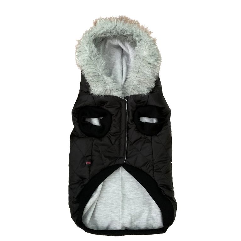 Chaqueta Gorro Piel Negra talla L