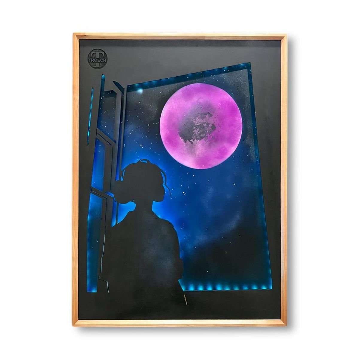 GENERICO - Cuadro Retroiluminado modelo Mujer en la Ventana B