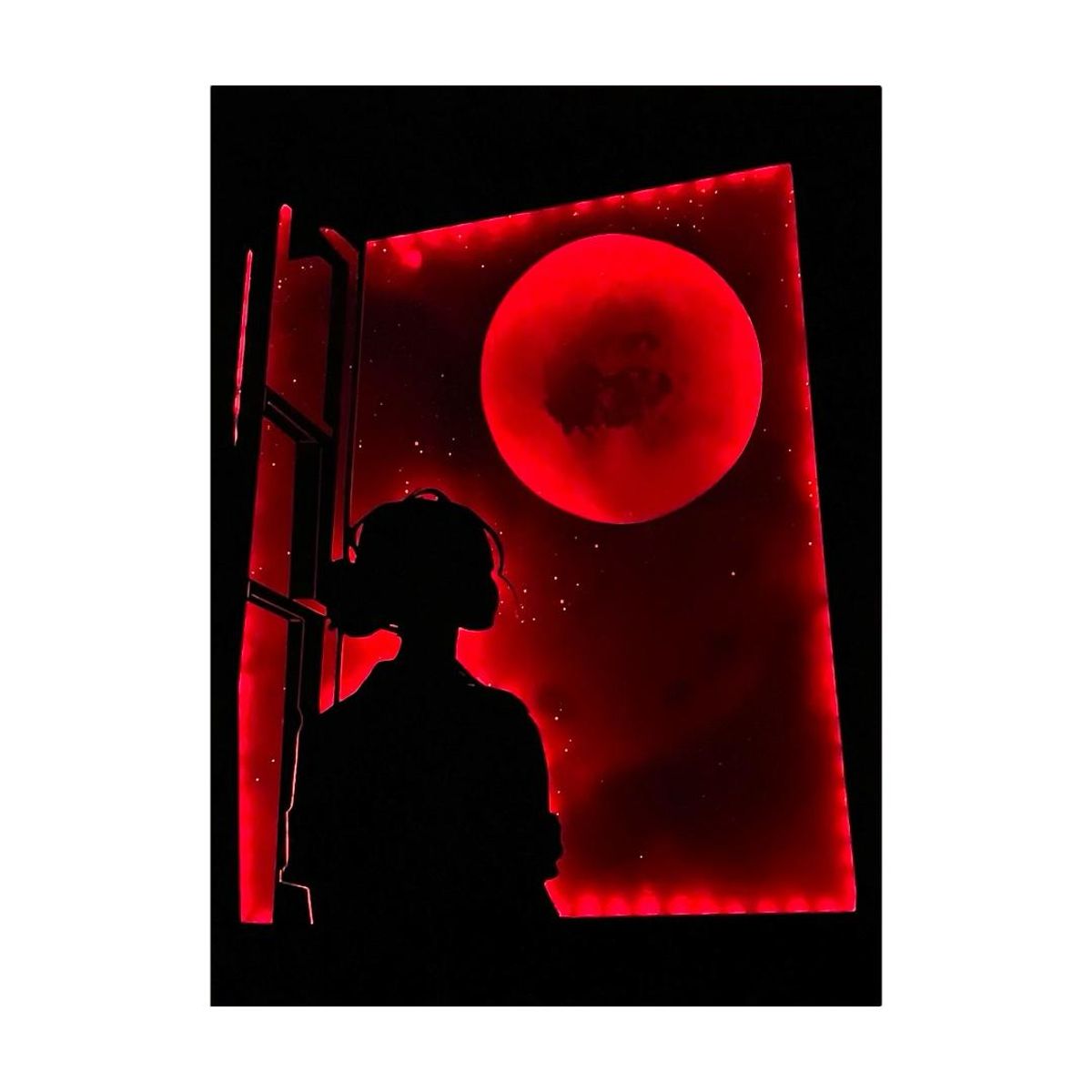 GENERICO - Cuadro Retroiluminado modelo Mujer en la Ventana B