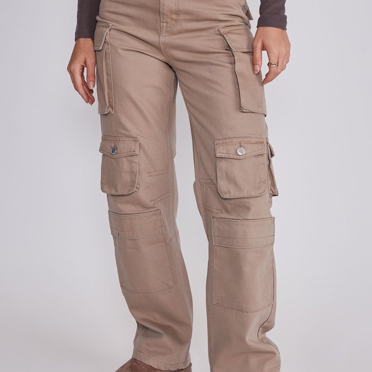 SIOUX - Pantalon Mujer Cargo Cintura Cafe Sioux