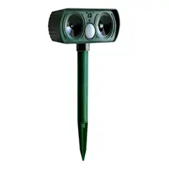 IMPORTCLICK - Repelente Mascotas Plagas Jardín Ultrasónico Solar Verde