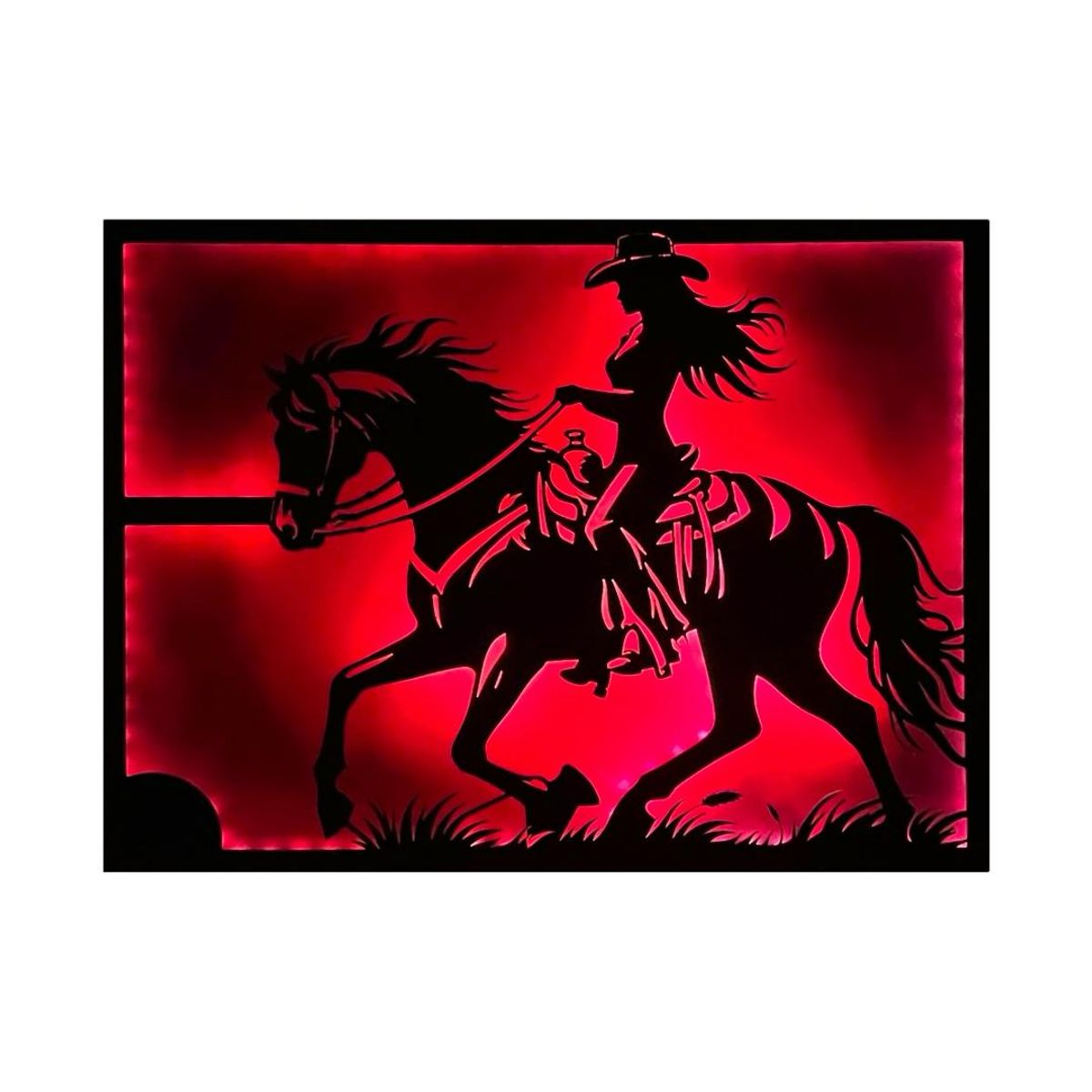 GENERICO - Cuadro Retroiluminado modelo Mujer a Caballo
