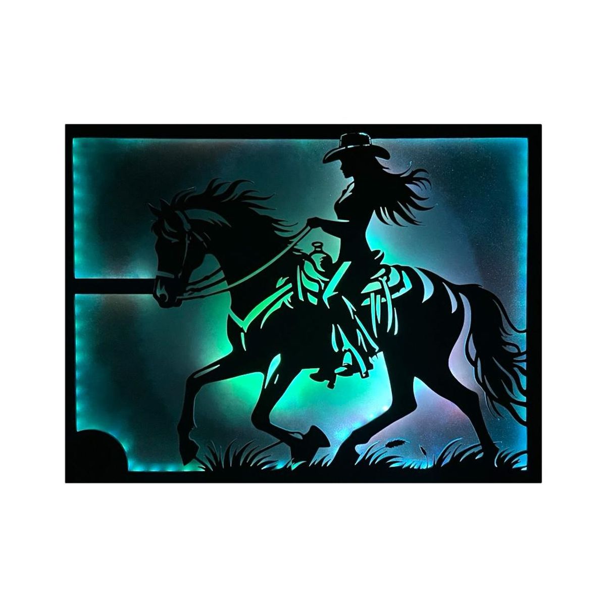 GENERICO - Cuadro Retroiluminado modelo Mujer a Caballo