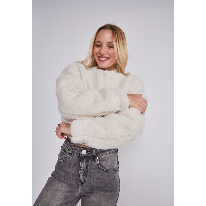 SIOUX - Chaqueta Mujer Bomber Crudo Sioux