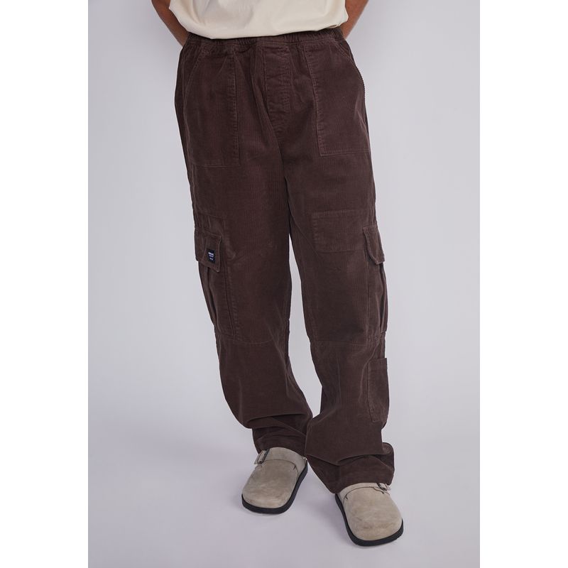 SIOUX - Pantalon Hombre Cargo Cotele Cafe Sioux