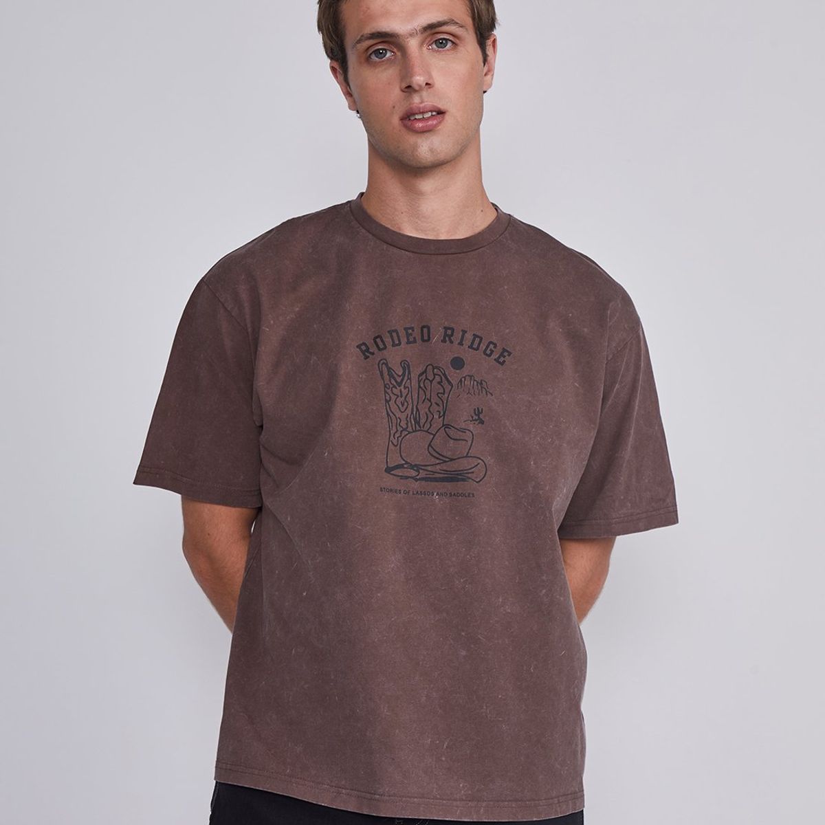 SIOUX - Polera Hombre Vaquera Cafe Sioux