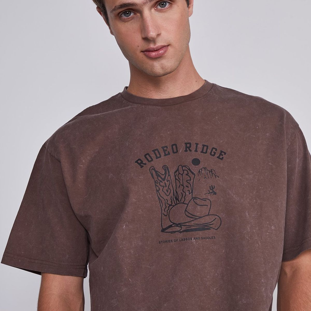 SIOUX - Polera Hombre Vaquera Cafe Sioux