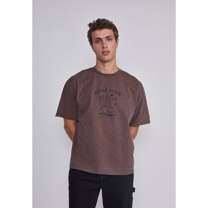 SIOUX - Polera Hombre Vaquera Cafe Sioux