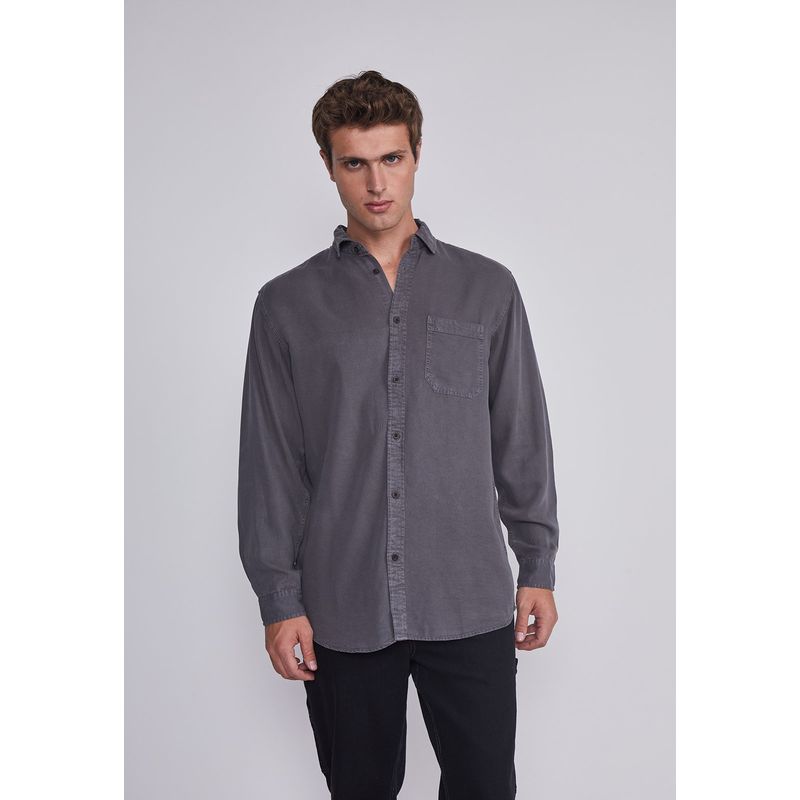SIOUX - Camisa Hombre Lavada Gris Sioux