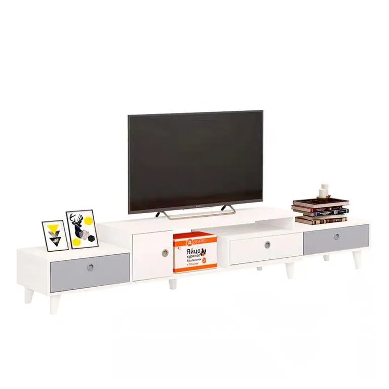 Rack TV 210cm 4 cajones Chic Home - Blanco
