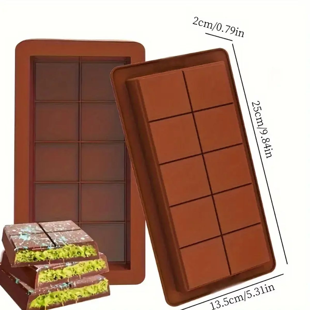 GENERICO - Molde Chocolate Dubai  Molde Barra De Chocolate De Silicón