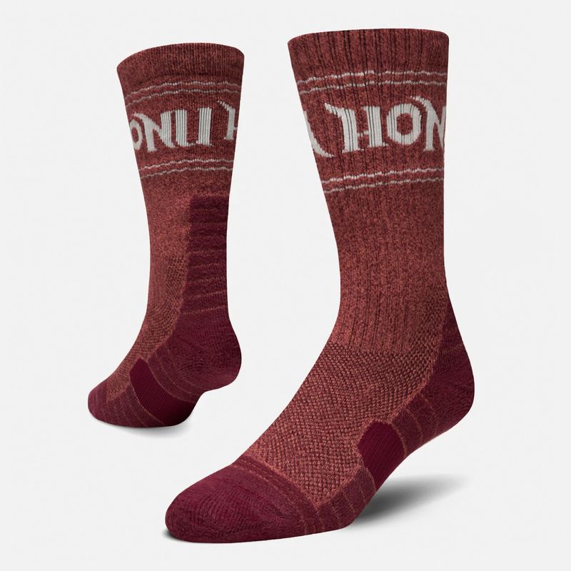 HAKA HONU - Calcetines Mujer Sendero Burdeo Haka Honu