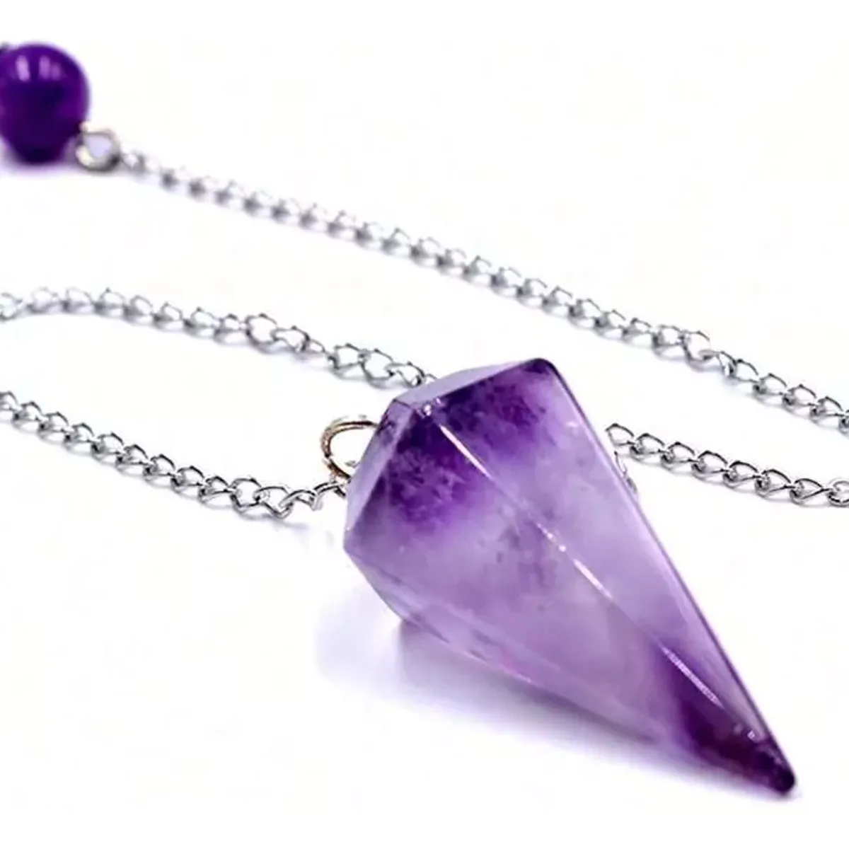 GENERICO - Péndulo Adivinación Reiki Radiestesia Plata 925 Amatista