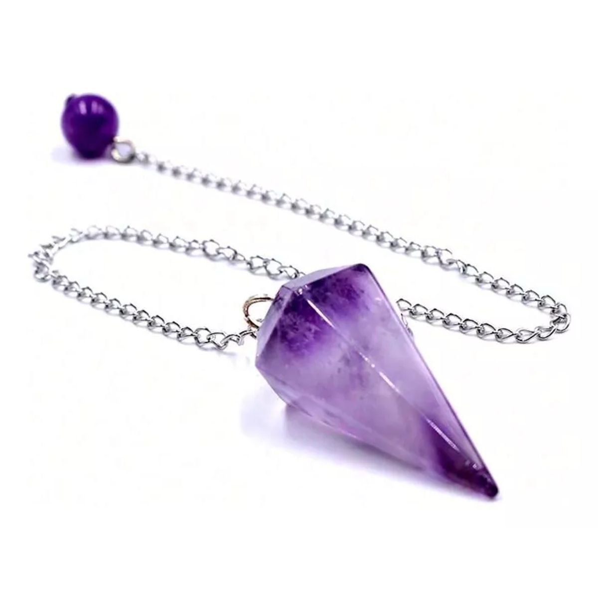 GENERICO - Péndulo Adivinación Reiki Radiestesia Plata 925 Amatista