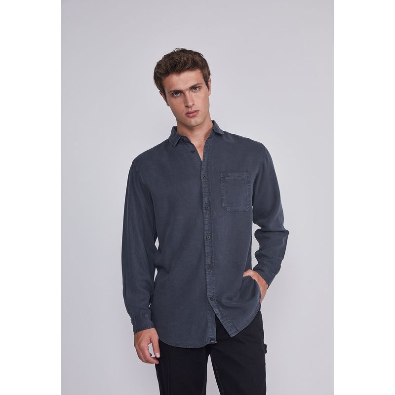 SIOUX - Camisa Hombre Lavada Azul Sioux