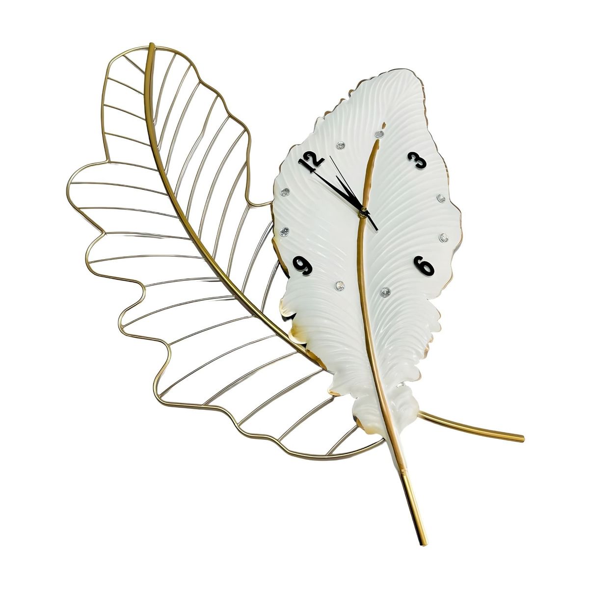 GENERICO - Reloj Metalico Diseño Hoja de 78cm x 55cm