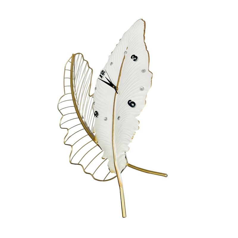 GENERICO - Reloj Metalico Diseño Hoja de 78cm x 55cm