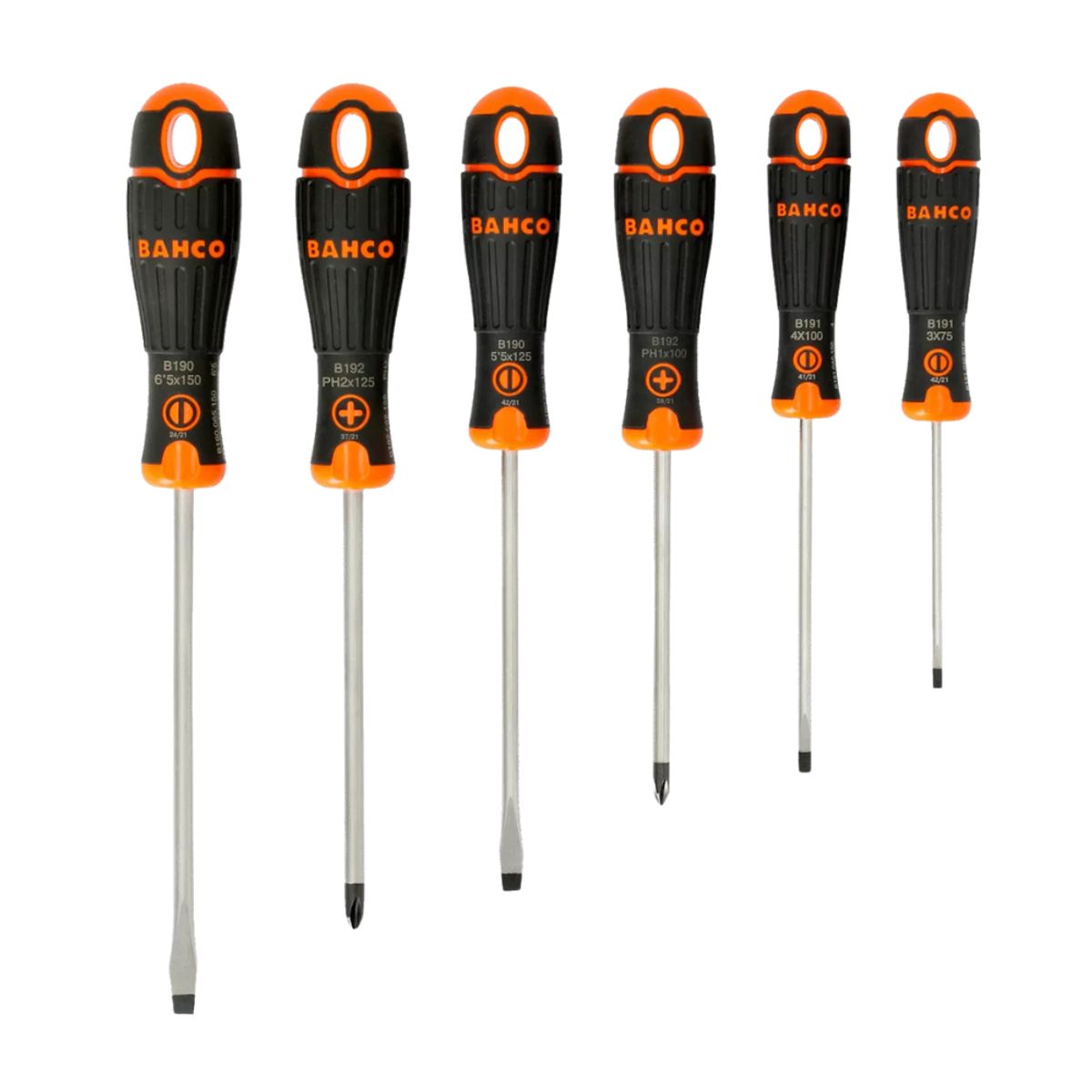 BAHCO - Juego Destornilladores mango de goma Fit B219.006 Bahco