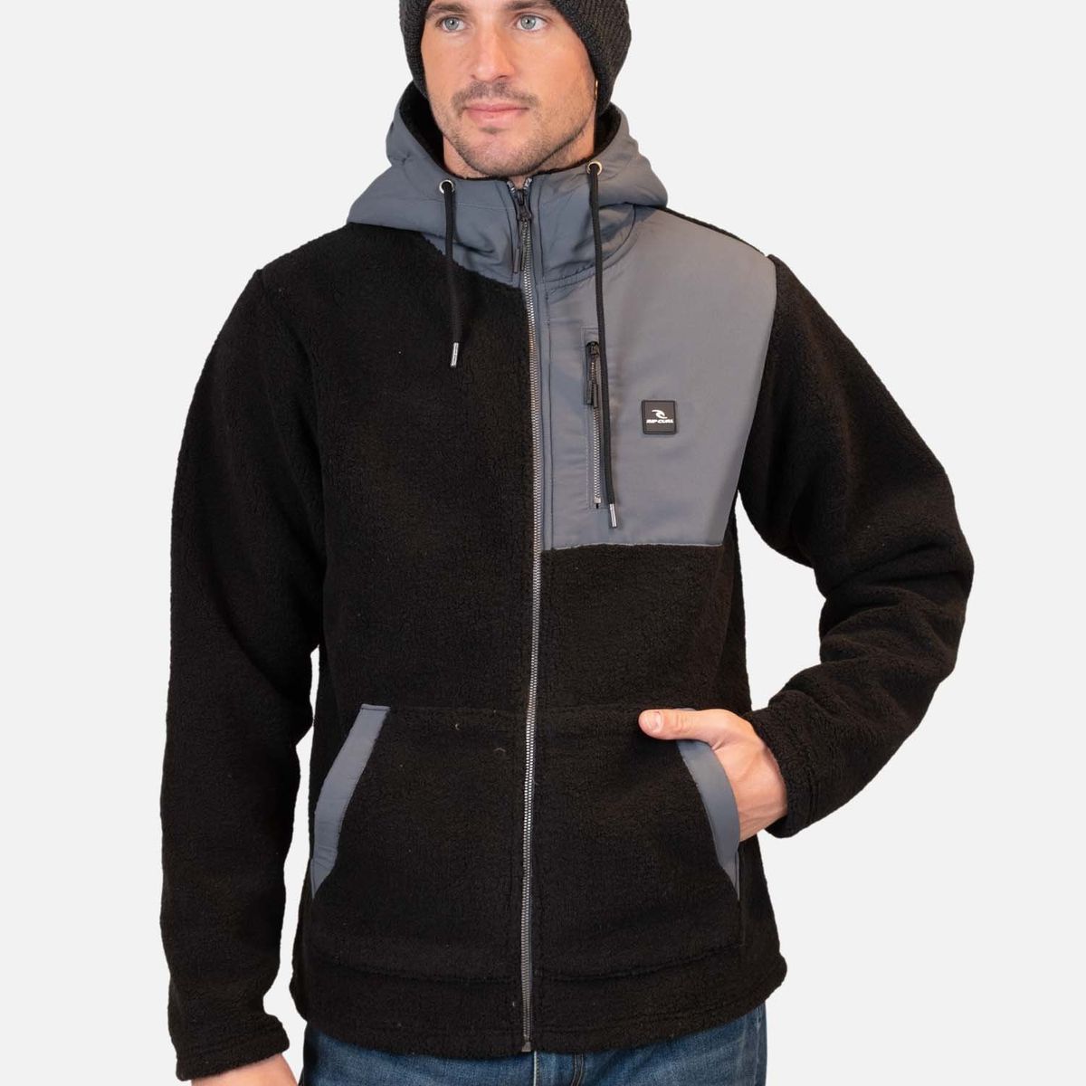 RIP CURL - Poleron Chiporro Ika Rc Negro Hombre Rip Curl - Negro