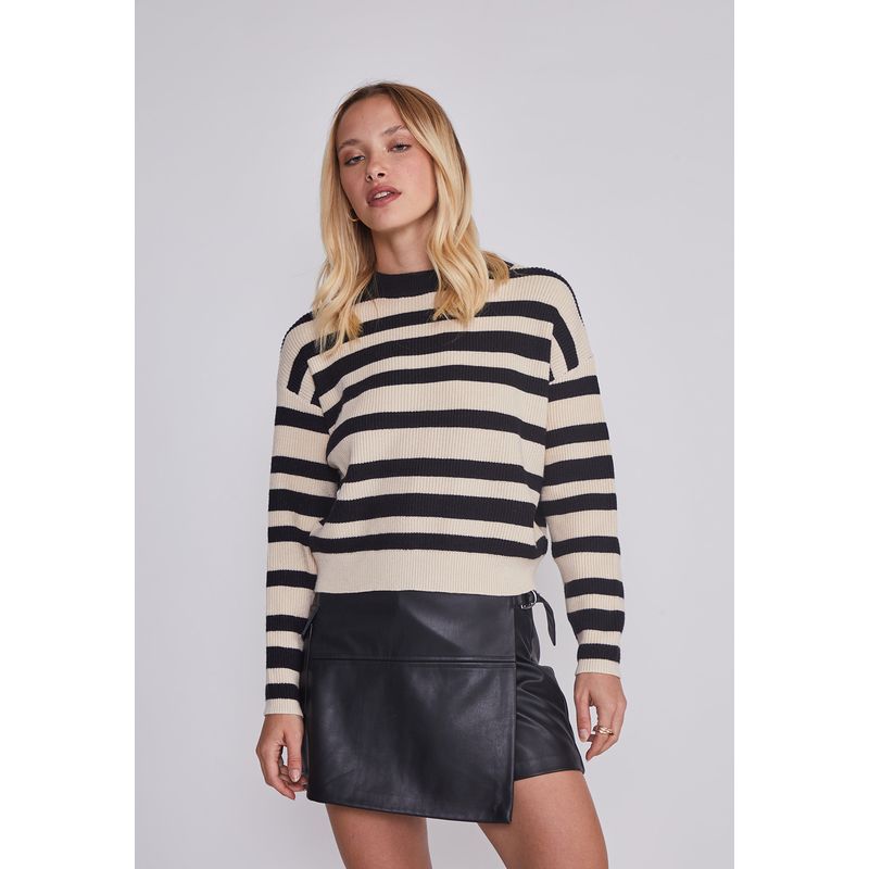 SIOUX - Sweater Mujer Listado Negro Sioux