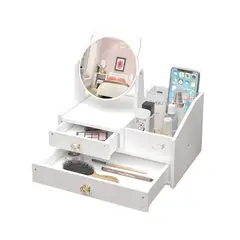 GENERICO - Organizador De Maquillaje Con Espejo Joyero Cosmetiquero Gato 1481