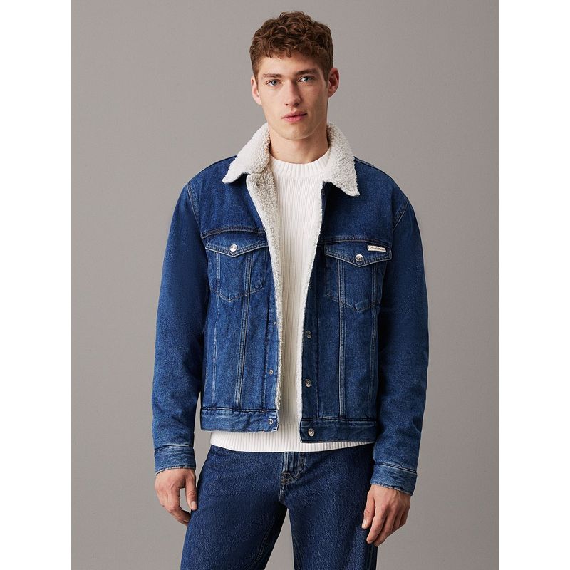 CALVIN KLEIN - Chaqueta Denim Regular Sherpa Azul Calvin Klein