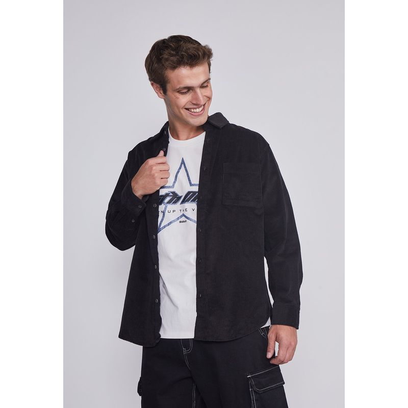 SIOUX - Camisa Hombre Cotele Azul Sioux