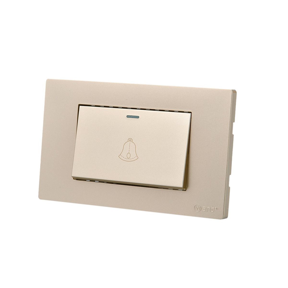 WANT - Pack 5 Pulsador Timbre Metálico Simple 10A - Dorado