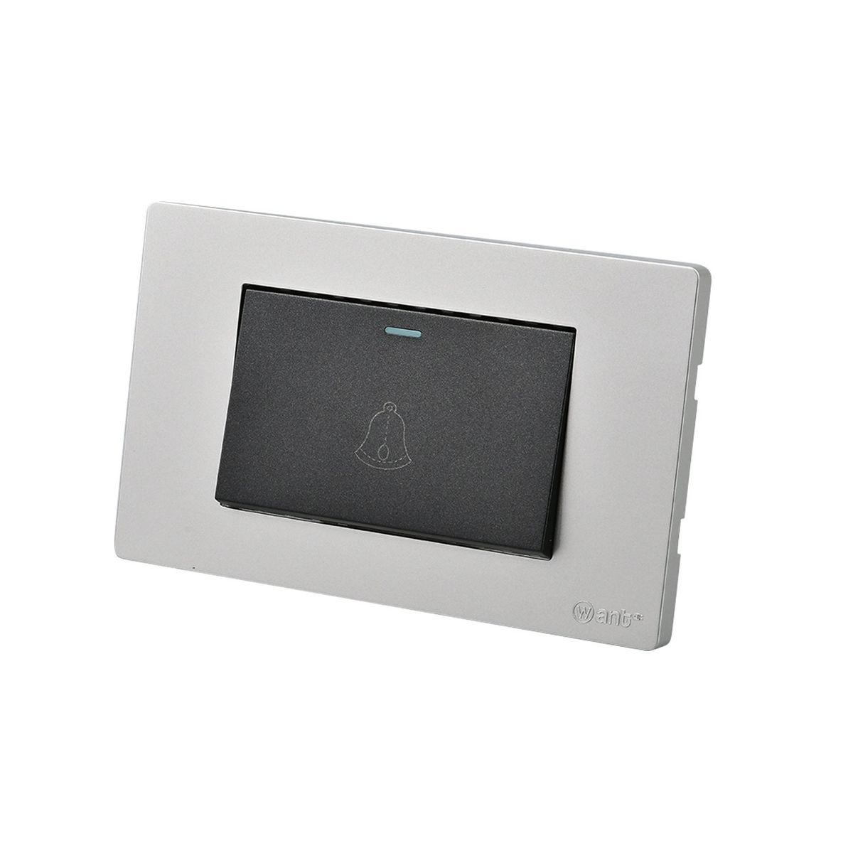 WANT - Pack 10 Pulsador Timbre Metálico Simple 10A - Gris Negro