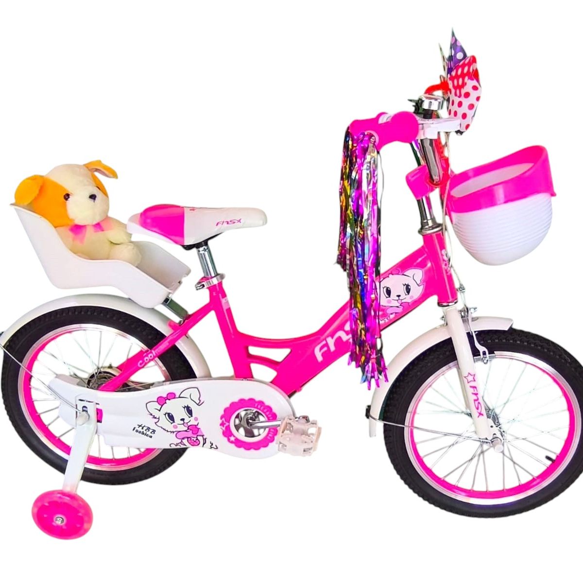 GENERICO - Bicicleta Aro 16 Infantil Con Peluchero Rosada Fnsx