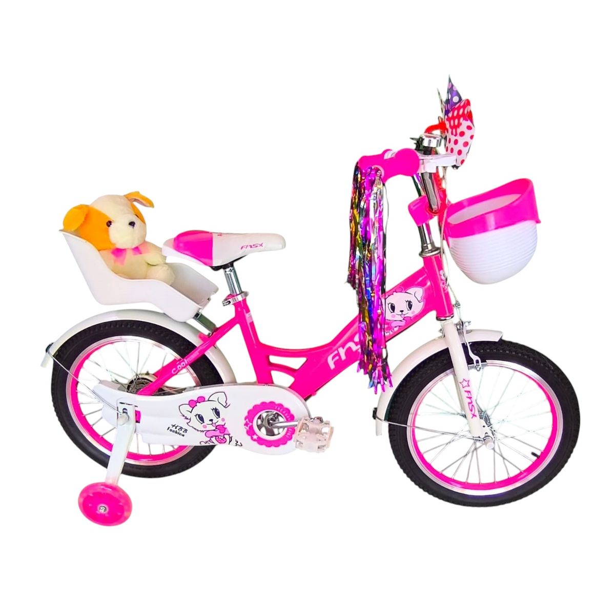 GENERICO - Bicicleta Aro 16 Infantil Con Peluchero Rosada Fnsx
