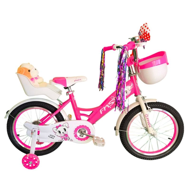 GENERICO - Bicicleta Aro 16 Infantil Con Peluchero Rosada Fnsx