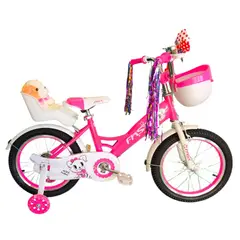 GENERICO - Bicicleta Aro 16 Infantil Con Peluchero Rosada Fnsx