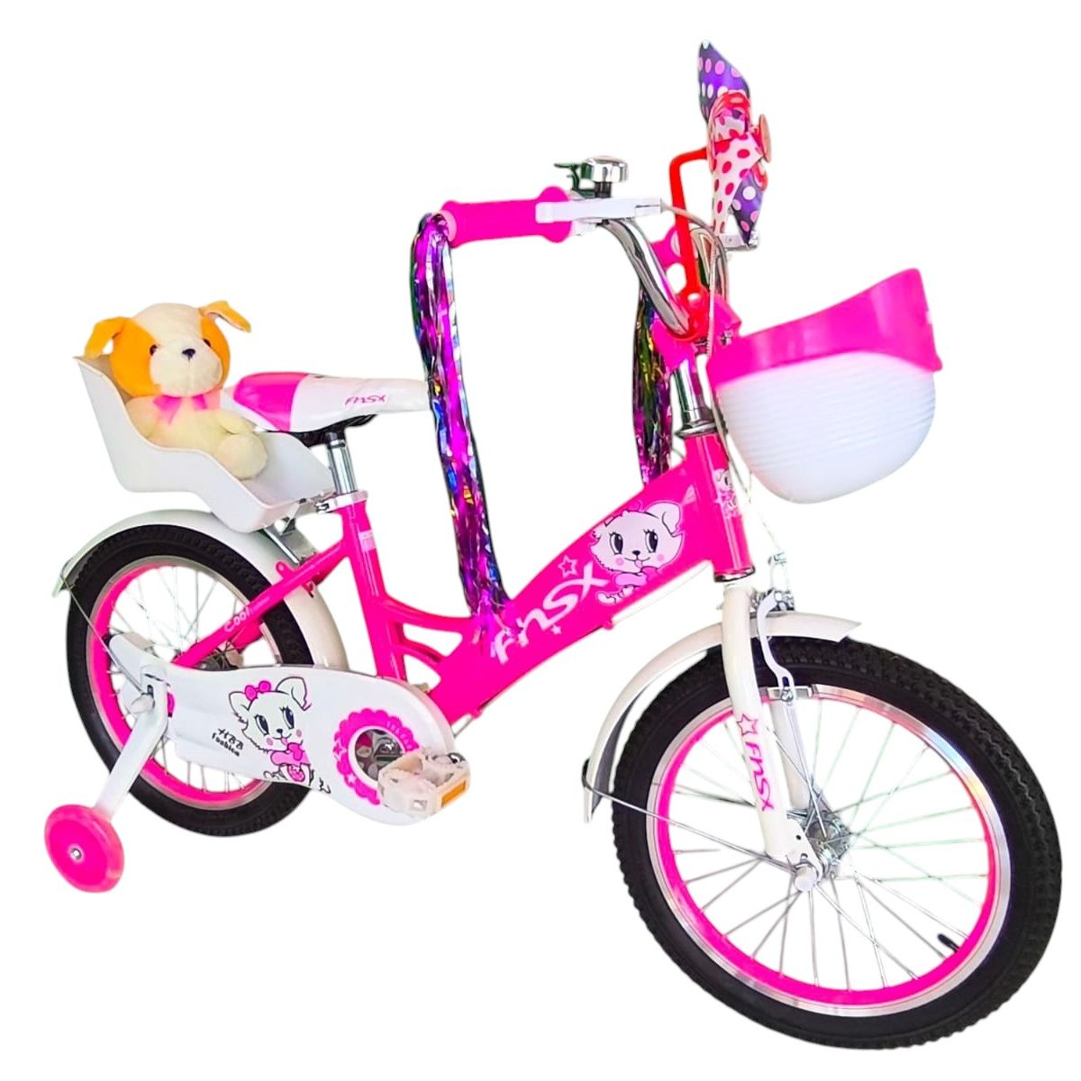 GENERICO - Bicicleta Aro 16 Infantil Con Peluchero Rosada Fnsx