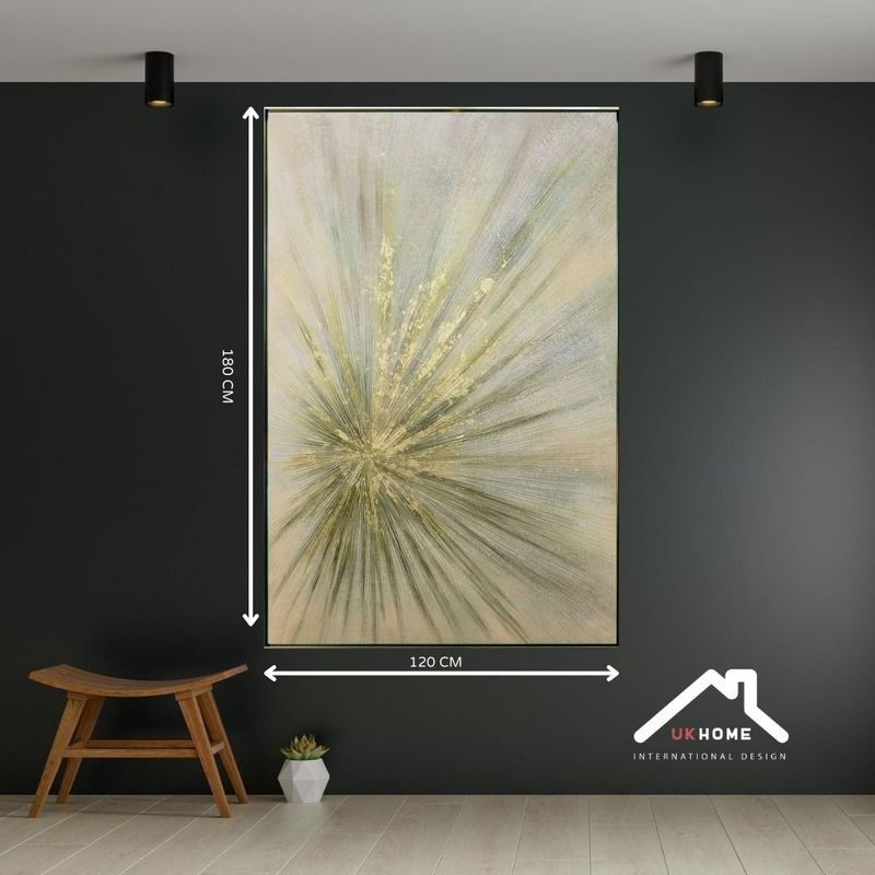 GENERICO - Cuadro dorado decorativo abstracto 120 x 180