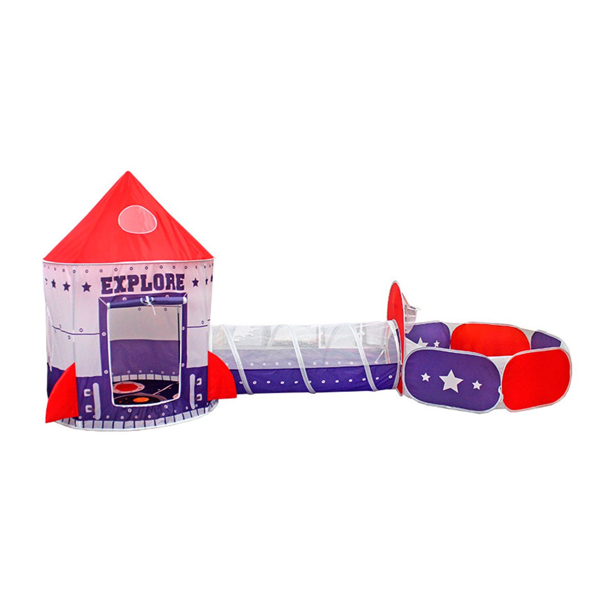 GENERICO - Carpa Infantil Tunel Gateo Nave Espacial 3 en 1 - RE1319