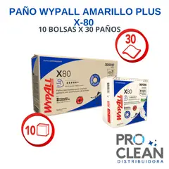 GENERICO - Paño De Limpieza Wypall X-80 Amarillo 10 Bolsas X 30 Paños