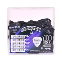 SCORPION - CAJA 100 UÑETAS A 0.96 CELULOIDE NEGRA CAP-096