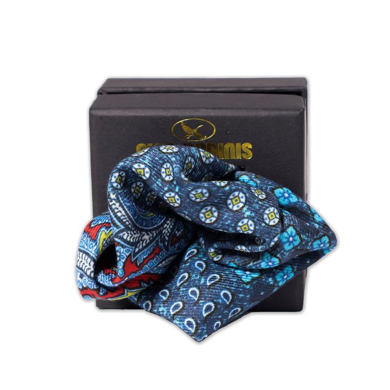 GINO RODINIS - Pañuelo Reversible  PP500 AzulAmarillo Gino Rodinis