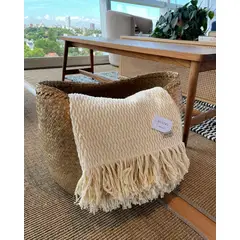 GENERICO - Manta Pie De Cama Cubre Sillón Trenza Huitrú 130x140m