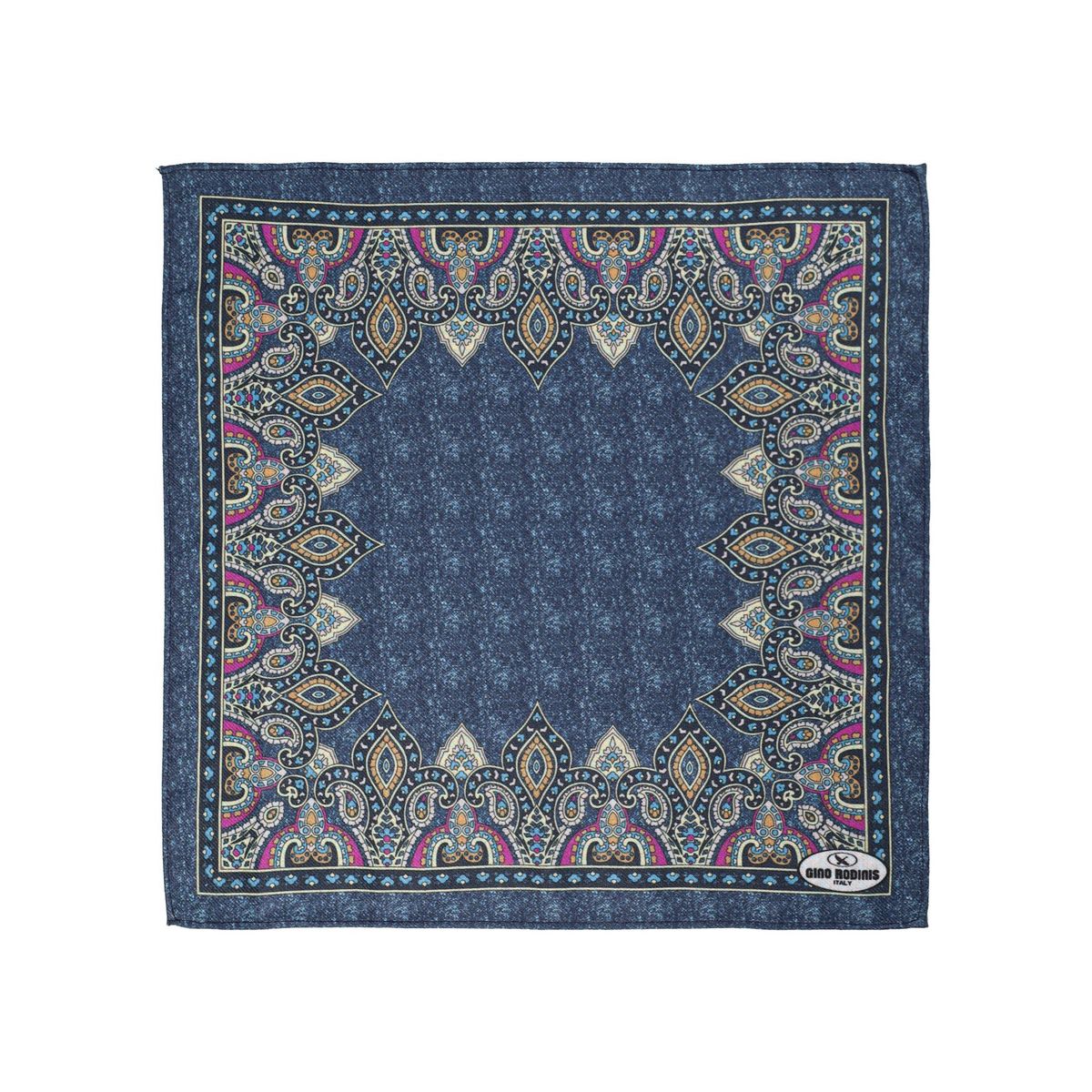 GINO RODINIS - Pañuelo Reversible PP503 Azul Marron Gino Rodinis