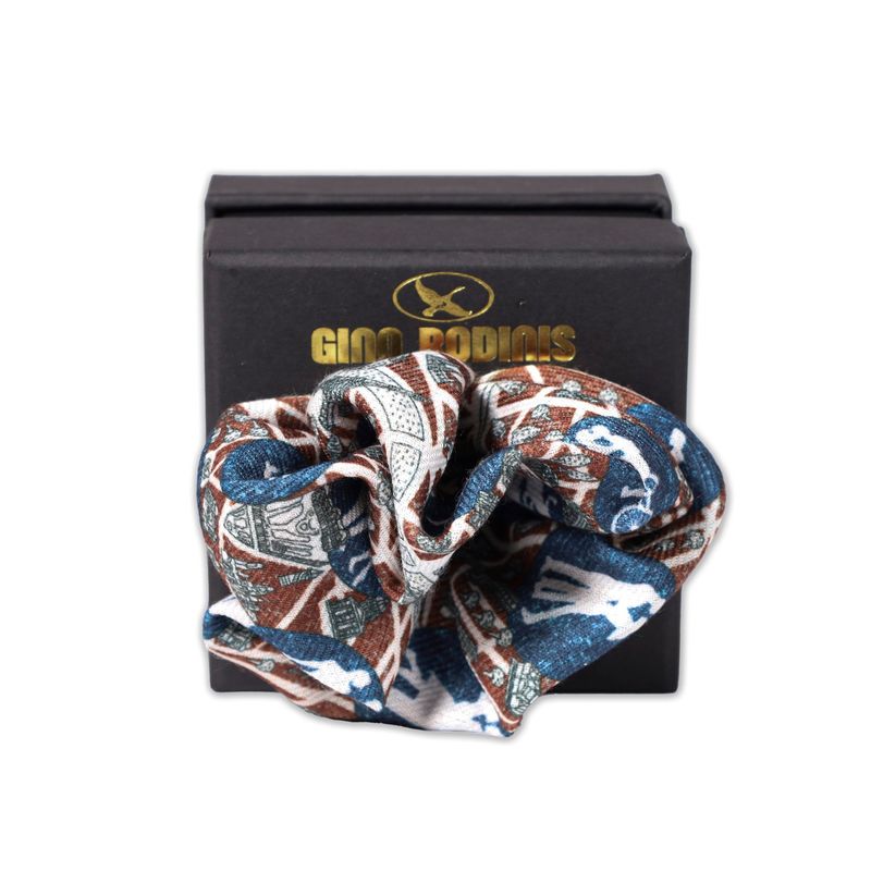 GINO RODINIS - Pañuelo Reversible PP508 AzulNaranja Gino Rodinis